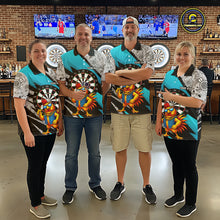 Load image into Gallery viewer, Personalized Rooster Funny Darts Shirt For Men Custom Darts Team Jersey Polo &amp; 1/4 Zip |Blue TDM6279