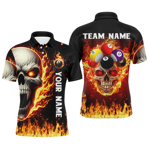 Fire Flame Skull Billiard Balls Custom 3D Printed Men Billiard Shirts Team League Billiard Jerseys TDM2941