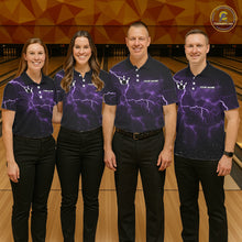Load image into Gallery viewer, Personalized Thunder Lightning Tornado Funny Bowling Shirt For Men, Bowling Team Jersey |Purple TDM5394