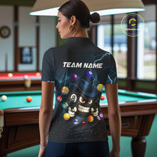 Load image into Gallery viewer, Blue Funny 8 Ball Pool Billiard Shirt For Women Custom Thunder Lightning Billiard Team Jersey TDM5397