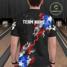 Load image into Gallery viewer, Personalize Puerto Rico Flag Smoke Bowling Shirt For Men Custom Patriotic Bowling Team Jersey TDM6022