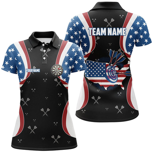 American Flag Darts Shirts For Women Custom Patriotic Darts Team Jersey, 4Th Of July Darts Gift TDM1582