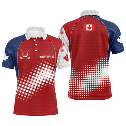 Personalized Canada Mens Golf Polo Shirts Custom Canadian Patriotic Golf Shirts Gift For Men TDM1977