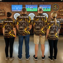 Load image into Gallery viewer, Black Yellow Skull Lightning Splash Darts Shirt For Women Custom Darts Jersey Team Polo &amp; 1/4 Zip TDM5893