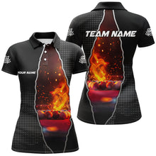 Load image into Gallery viewer, Custom Black Billiard Balls Fire 3D Printed Women Polo &amp; Quarter-Zip Shirt, Billiard Apparel Clothing TDM1775