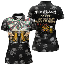 Load image into Gallery viewer, Darts And Beer That&#39;s Why I&#39;m Here Custom Skull Darts Shirts For Women Best Drinking Darts Jerseys TDM1981