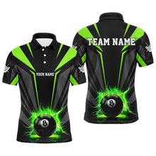 Load image into Gallery viewer, Personalized Lightning 8 Ball Pool Billiard Shirts For Men Custom Green Billiard Team Jerseys TDM2194