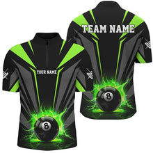 Load image into Gallery viewer, Personalized Lightning 8 Ball Pool Billiard Shirts For Men Custom Green Billiard Team Jerseys TDM2194