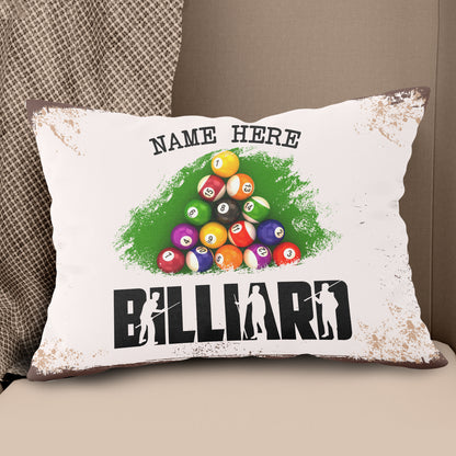 Personalized Billiard Balls Custom Grunge Style Billiard Throw Pillow TDM0898