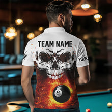 Load image into Gallery viewer, Personalized 3D 8 Ball Pool Fire Skull Billiard Shirts For Men Team League Billiard Jerseys |Orange TDM3406