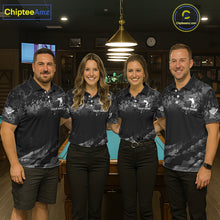 Load image into Gallery viewer, Personalized Grunge Camo Billiard Shirts For Women, 8 Ball Pool Team Jersey Polo &amp; 1/4 Zip TDM5903