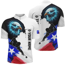 Load image into Gallery viewer, Personalized Eagle Texas Flag Billiard Player Shirts For Men Custom Patriotic Billiard Jerseys TDM1602