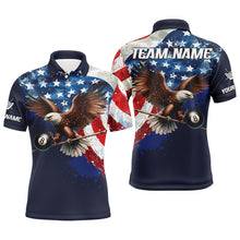 Load image into Gallery viewer, Eagle Flying 8 Ball Pool Custom Men Billiard Shirts US Flag 4Th Of July Patriotic Billiard Jersey TDM1785