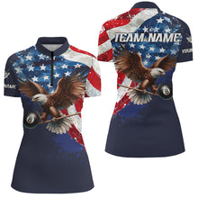 Load image into Gallery viewer, Eagle Flying 8 Ball Pool Custom Women Billiard Shirts US Flag 4Th Of July Patriotic Billiard Jersey TDM1785