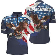 Load image into Gallery viewer, Eagle Flying 8 Ball Pool Custom Men Billiard Shirts US Flag 4Th Of July Patriotic Billiard Jersey TDM1785
