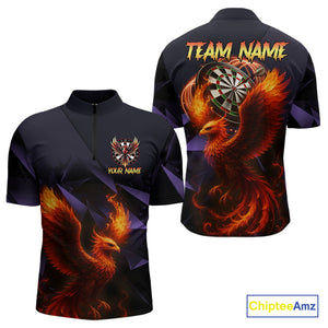 Personalized Phoenix Dartboard 3D Dart Shirts For Men Custom Darts Jerseys Polo & Quarter Zip TDM4164