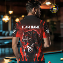 Load image into Gallery viewer, Personalized Thunder Lightning Wolf Billiard Shirt For Men, 8 Ball Billiard Team Jerseys |Red TDM4549
