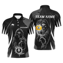 Load image into Gallery viewer, Funny Black Death Skeleton 8 Ball &amp; 9 Ball Billiard Shirts For Men Custom League Billiard Jerseys TDM2464