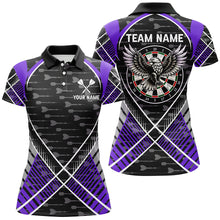 Load image into Gallery viewer, Darts Eagle Arrow Pattern Custom Polo &amp; Quarter-Zip Shirts For Women Best Darts Team Jerseys |Purple TDM2205