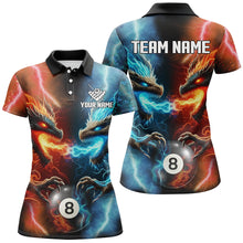 Load image into Gallery viewer, Orange And Blue Billiards 8 Ball Custom Dragon Pool Shirts For Women Best Billiard Team Shirts Jersey TDM2465