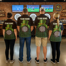 Load image into Gallery viewer, Black And Green St Patrick Day Shamrock Darts Shirt For Women Custom Lucky Darts Team Jersey TDM5705