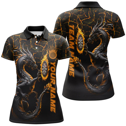 Personalized Orange Big Dragon 3D Printed Darts Shirts For Women Custom Team League Darts Jerseys TDM2208