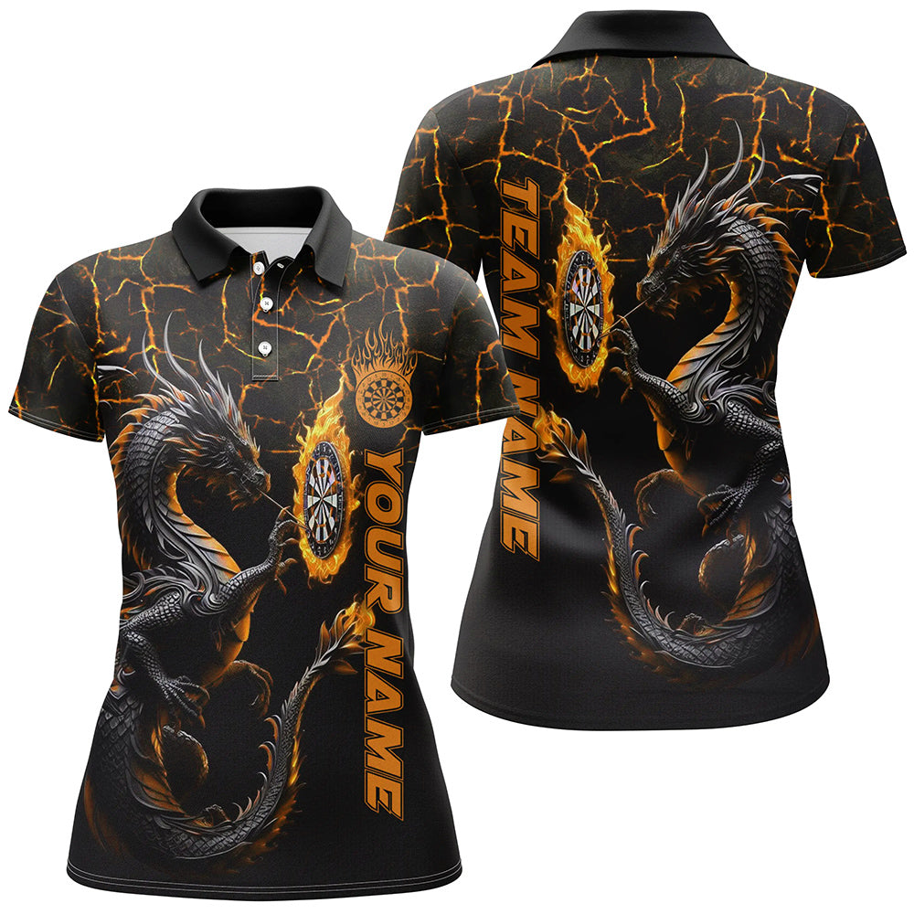 Personalized Orange Big Dragon 3D Printed Darts Shirts For Women Custom Team League Darts Jerseys TDM2208