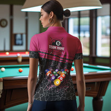 Load image into Gallery viewer, Personalized Pink Pool Balls Crack Pattern Women Billiard Shirts Custom Billiard Jerseys For Team TDM3420