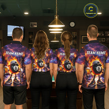 Load image into Gallery viewer, Flame 8 Ball Billiard Shirt For Men Custom Funny Pool Shirt, Billiard Team Jersey Polo &amp; 1/4 Zip TDM5714