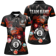 Load image into Gallery viewer, Personalized Billiard Balls Break Glass Pool Jersey For Women, Abstract Billiard Team Shirts | Red TDM2491