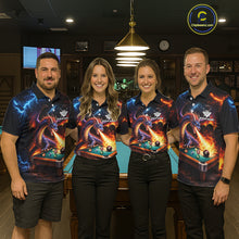 Load image into Gallery viewer, Personalized Dragon Billiard Fire 8 Ball Pool Shirt For Men, Billiard Team Jersey Polo &amp; 1/4 Zip TDM6333