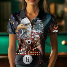 Load image into Gallery viewer, American Flag Billiard 8 Ball Pool Custom Eagle Billiard Shirt For Women, Patriotic Billiard Jersey TDM1827