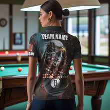 Load image into Gallery viewer, American Flag Billiard 8 Ball Pool Custom Eagle Billiard Shirt For Women, Patriotic Billiard Jersey TDM1827