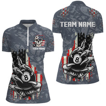 Load image into Gallery viewer, Funny Claw Tearing US Flag 8 Ball Pool Custom Billiard Shirts For Women, Patriotic Billiard Jerseys TDM2230