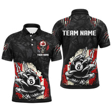 Load image into Gallery viewer, Funny Claw Tearing Canada Flag 8 Ball Pool Custom Men Billiard Shirts, Patriotic Billiard Jerseys TDM2231