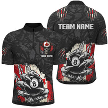 Load image into Gallery viewer, Funny Claw Tearing Canada Flag 8 Ball Pool Custom Men Billiard Shirts, Patriotic Billiard Jerseys TDM2231