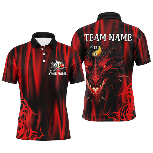 Personalized Dragon 3D Printed Billiard Shirts For Men Custom Team League Billiard Jerseys |Red TDM2235