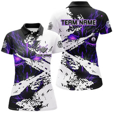 Load image into Gallery viewer, Personalized Lightning Skull Billiard Shirts For Women Custom Billiard Jerseys Grunge Style |Purple TDM2237