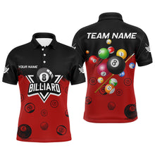 Load image into Gallery viewer, Personalized Black And Red Pool Ball Billiard Shirts For Men, Billiard Team Shirts Billiard Jerseys TDM3237