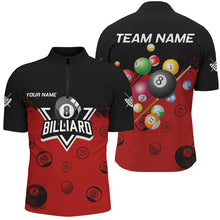 Load image into Gallery viewer, Personalized Black And Red Pool Ball Billiard Shirts For Men, Billiard Team Shirts Billiard Jerseys TDM3237