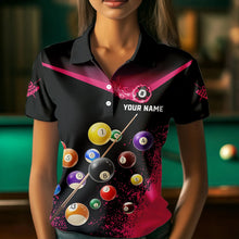 Load image into Gallery viewer, Personalized Grunge Pink Black 3D Pool Balls Women Billiard Shirts Custom Billiard Jerseys For Team TDM3439