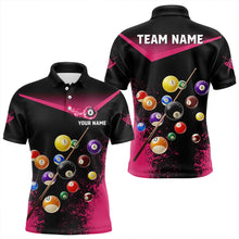 Load image into Gallery viewer, Personalized Grunge Pink Black 3D Pool Balls Men Billiard Shirts Custom Billiard Jerseys For Team TDM3439