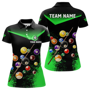 Personalized Grunge Green Black 3D Pool Balls Women Billiard Shirts Custom Billiard Jerseys For Team TDM3441