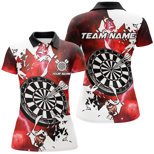 Lightning Grunge Dartboard Custom 3D Printed Darts Shirts For Women, Darts Team Jerseys |Red TDM2257