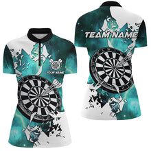 Load image into Gallery viewer, Lightning Grunge Dartboard Custom 3D Printed Darts Shirts For Women, Darts Team Jerseys |Turquoise TDM2260