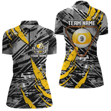 Load image into Gallery viewer, Personalized Grunge 9 Ball Pool Billiard Shirts For Women Custom Billiard 9 Ball Jersey Shirts TDM1633