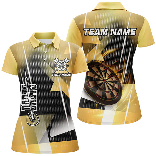 Personalized 3D All Over Print Darts Women Polo & Quarter-Zip Shirts Custom Yellow Darts Team Jersey TDM2267