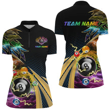 Load image into Gallery viewer, Personalized Colorful Flame 8 Ball Billiard Shirts For Women, Cool Billiard Team Shirts Pool Jerseys TDM3253