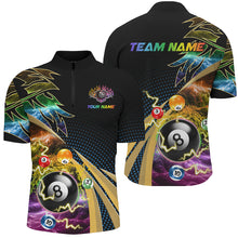 Load image into Gallery viewer, Personalized Colorful Flame 8 Ball Billiard Shirts For Men, Cool Billiard Team Shirts Pool Jerseys TDM3253