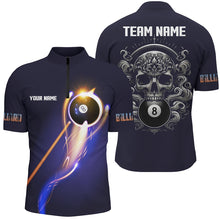 Load image into Gallery viewer, Personalized Glowing 8 Ball Pool Billiard Shirts For Men Custom Skull Billiard Jersey, Pool Uniform TDM2061